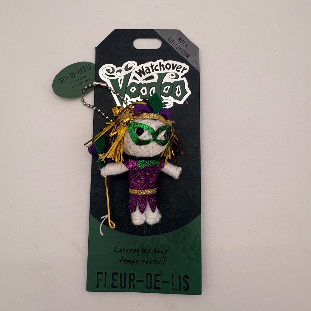 Watchover Voodoo Fleur-De-Lis NOLA Collection Mardi Gras String Doll Keychain